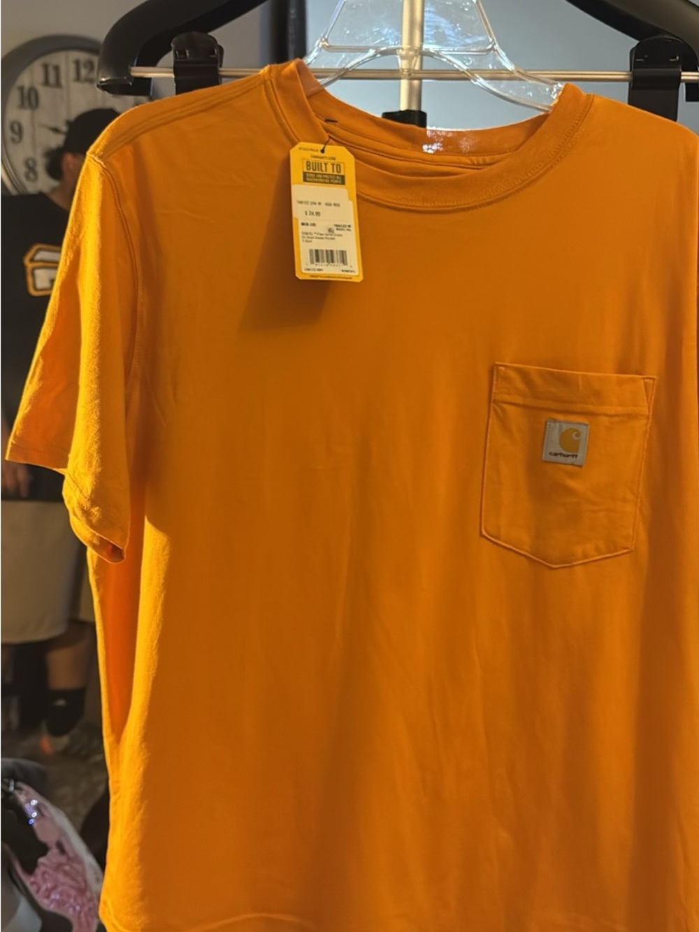 Carhartt Men’s Golden Orange Short-Sleeve Pocket Tee#189